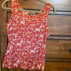 Eddie Bauer print button down tank.